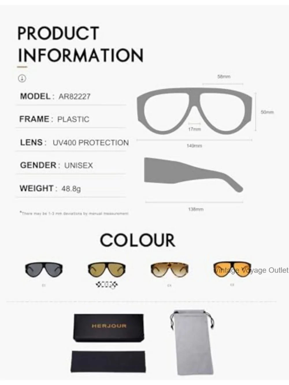 Oversized Retro Aviator Sunglasses UV Protection Unisex